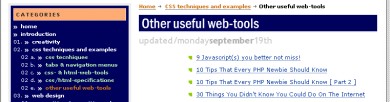 Screenshot Essential Bookmarks for Web-Developers